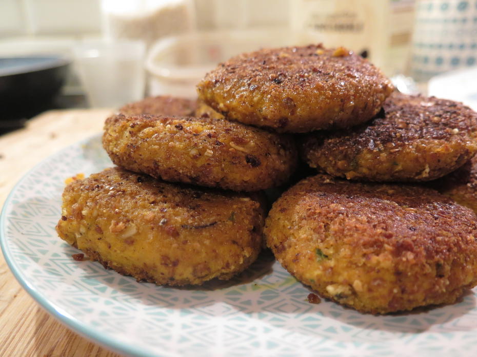 Photo d'un plat de Burgers potimarron et chataîgnes 