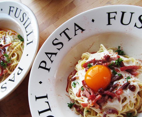Photo d'un plat de Le spaghetti carbonara de "Mlle France"